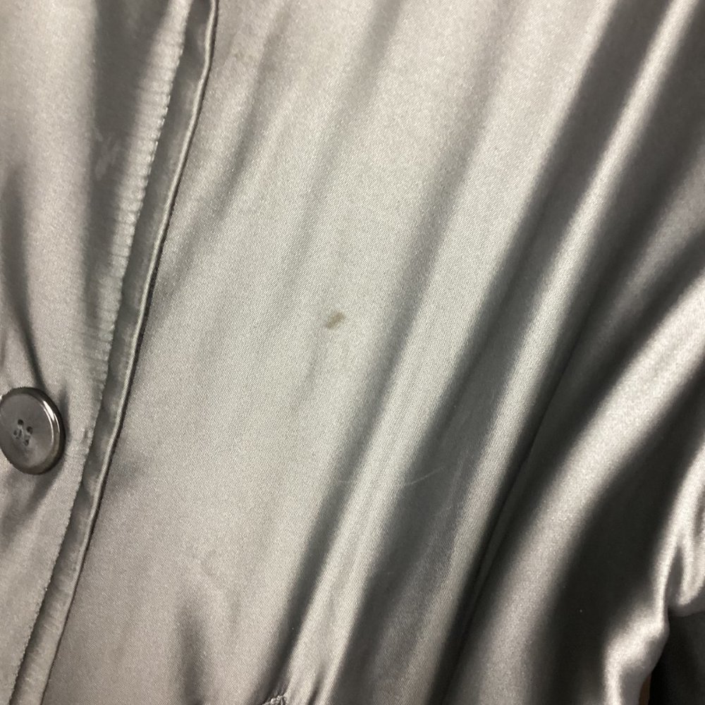 Escada Margaretha Ley Grey Metallic Hooded Cashmere Lined Coat M - Picture 4 of 14